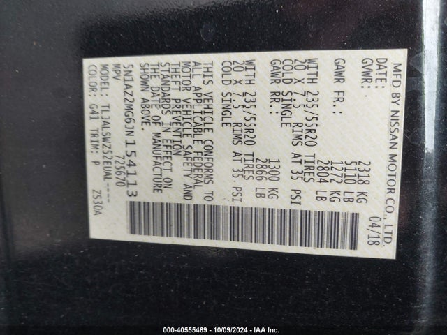 Nissan Murano Platinum 2018 5N1AZ2MG6JN154113 Image 9