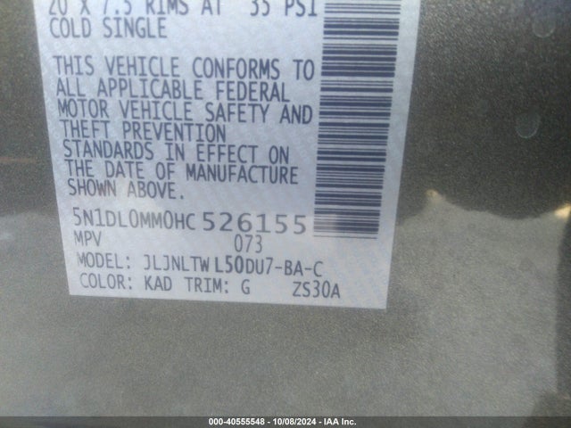 5N1DL0MM0HC526155 Infiniti QX60