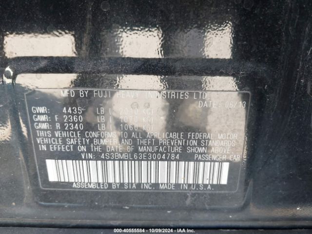 4S3BMBL63E3004784 Subaru Legacy 2.5i Limited