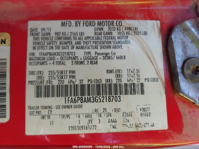 1FA6P8AM3G5218703 Ford Mustang V6