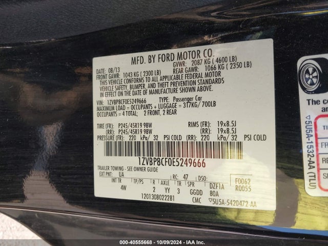 Ford Mustang Gt Premium 2014 1ZVBP8CF0E5249666 Image 9