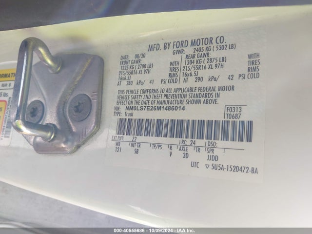 Ford Transit Connect Xl Cargo Van 2021 NM0LS7E26M1486014 Image 9