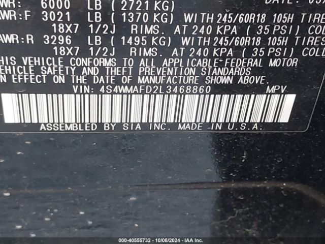 4S4WMAFD2L3468860 Subaru Ascent Premium