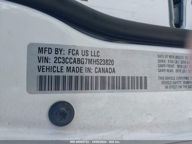 2C3CCABG7MH523820 Chrysler 300