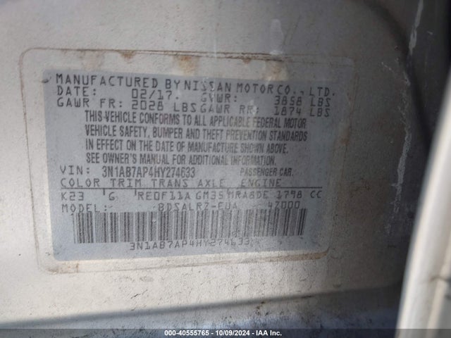 Nissan SENTRA SR 2017 3N1AB7AP4HY274633 Image 9
