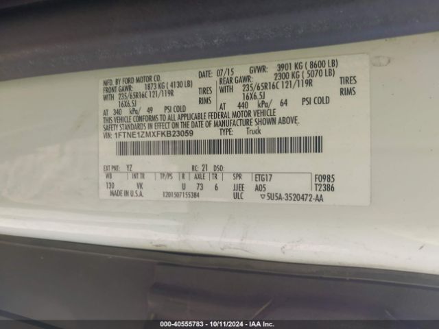 1FTNE1ZMXFKB23059 Ford Transit-150