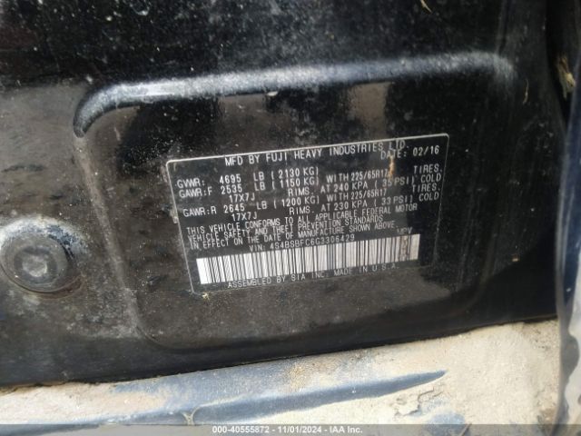 4S4BSBFC6G3306429 Subaru Outback 2.5i Premium