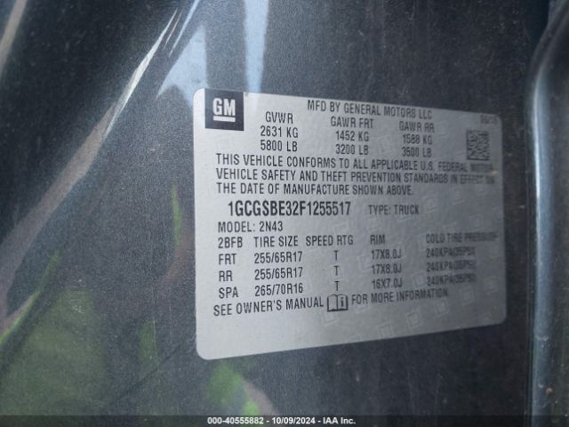 1GCGSBE32F1255517 Chevrolet Colorado Lt