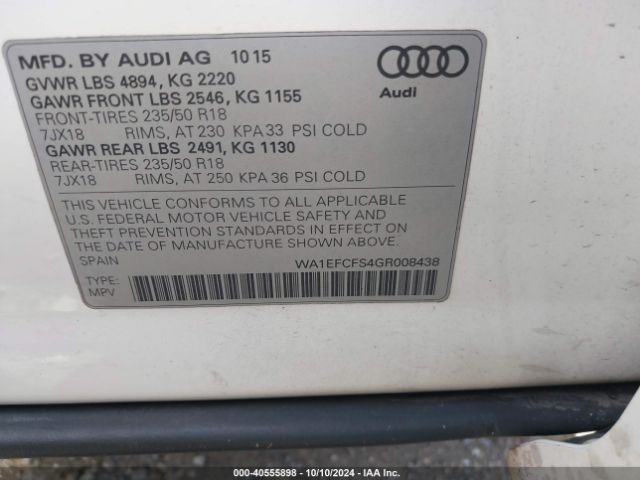 WA1EFCFS4GR008438 Audi Q3 2.0t Premium Plus