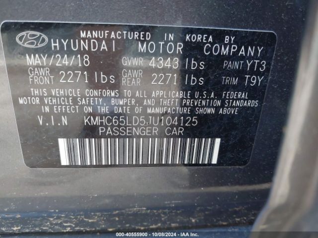 KMHC65LD5JU104125 Hyundai IONIQ PLUG-IN HYBRID