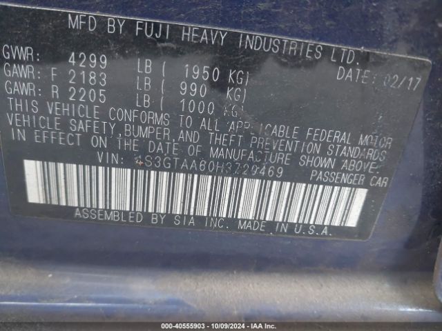 4S3GTAA60H3720469 Subaru Impreza 2.0i