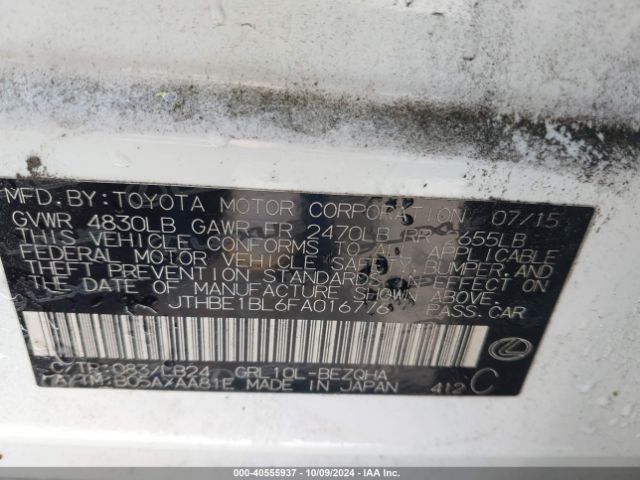 JTHBE1BL6FA016776 Lexus GS 350