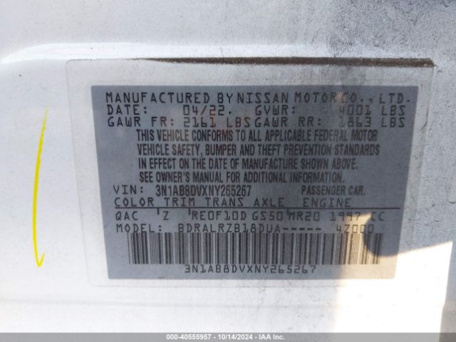 3N1AB8DVXNY265267 Nissan Sentra Sr Xtronic Cvt