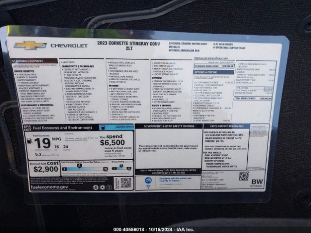1G1YB3D46P5114697 Chevrolet Corvette Stingray Rwd  2lt