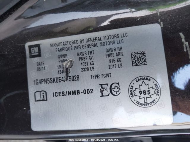 1G4PN5SK0E4215028 Buick Verano