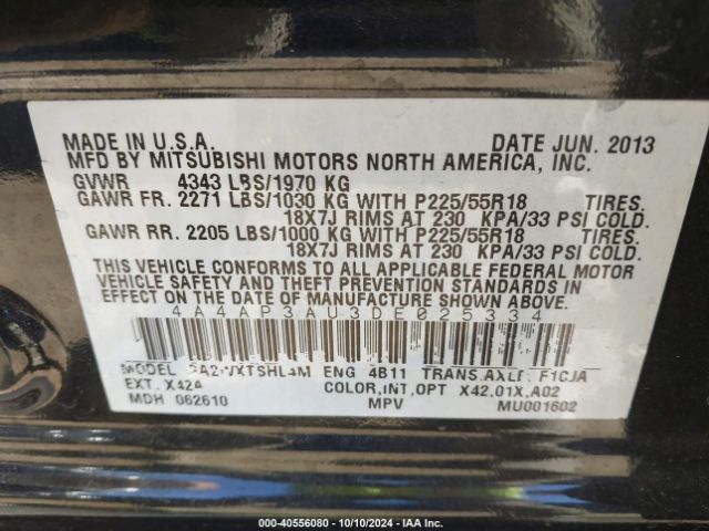 2013 MITSUBISHI OUTLANDER SPORT 4A4AP3AU3DE025334 Photo 8