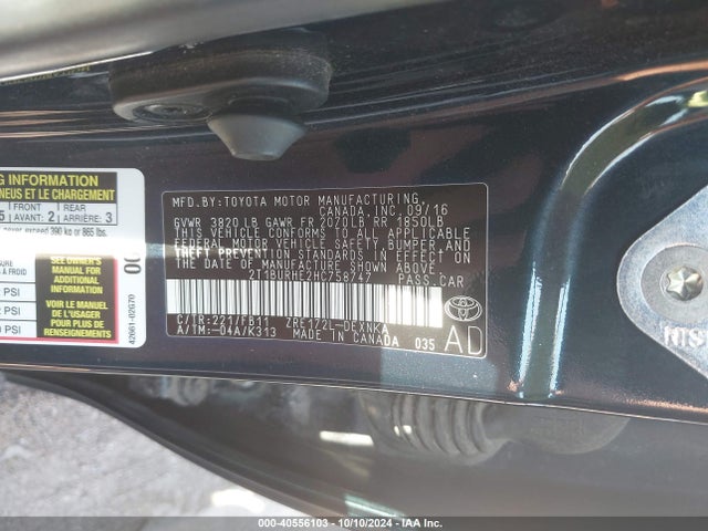 Toyota COROLLA LE 2017 2T1BURHE2HC758747 Image 9