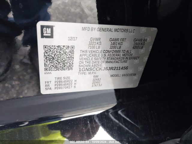 1GNSCCKJ6JR211456 Chevrolet Tahoe Premier
