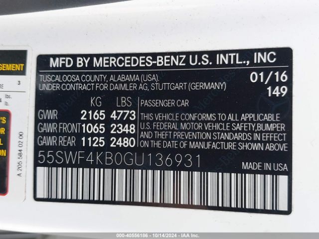 55SWF4KB0GU136931 Mercedes-Benz C 300 4matic/luxury 4matic/sport 4matic