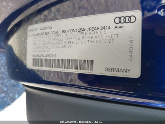 WAUR4AF54JA057315 Audi S5 3.0t Premium Plus