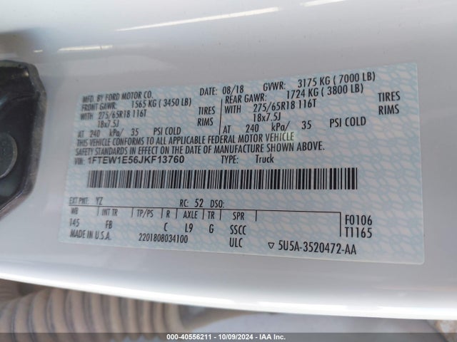 Ford F-150 Xlt 2018 1FTEW1E56JKF13760 Image 8