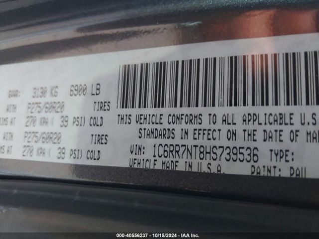 1C6RR7NT8HS739536 RAM 1500