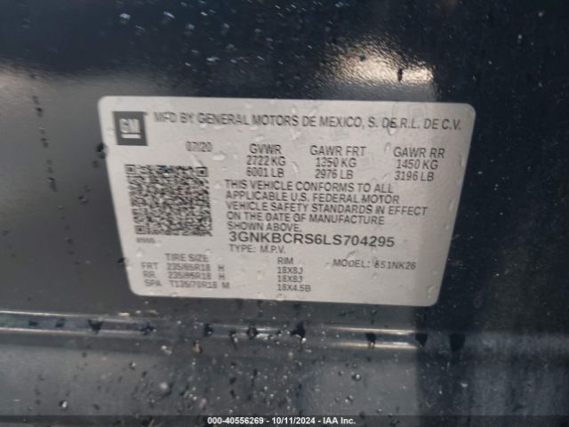 3GNKBCRS6LS704295 Chevrolet Blazer Fwd 2lt