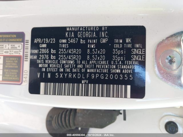 5XYRKDLF9PG200355 KIA SORENTO SX