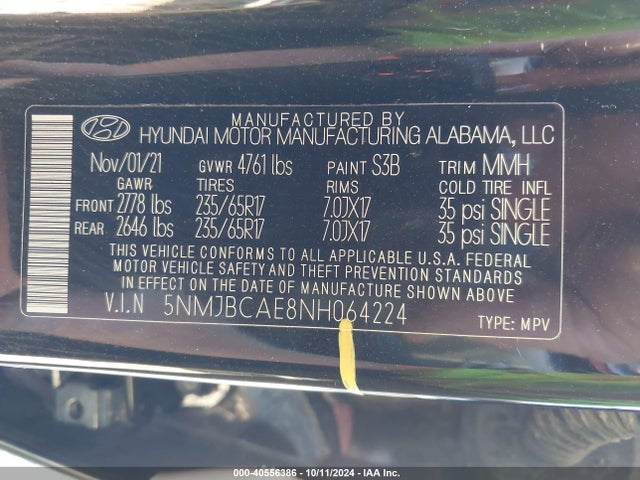 Hyundai TUCSON SEL 2022 5NMJBCAE8NH064224 Image 9