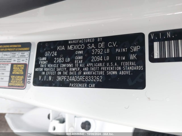 KIA Forte Lxs 2024 3KPF24AD5RE833262 Image 9