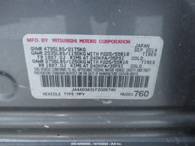 2015 MITSUBISHI OUTLANDER JA4AD3A31FZ006746 Photo 8