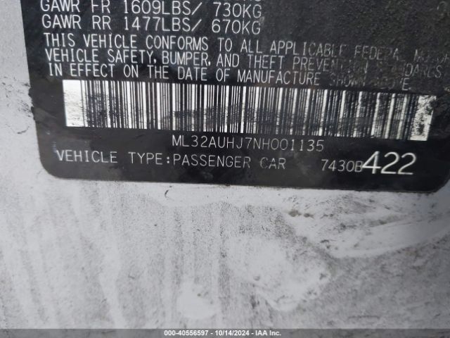 2022 MITSUBISHI MIRAGE ML32AUHJ7NH001135 Photo 8