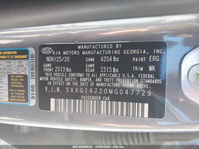 5XXG14J20MG047729 KIA K5 LXS