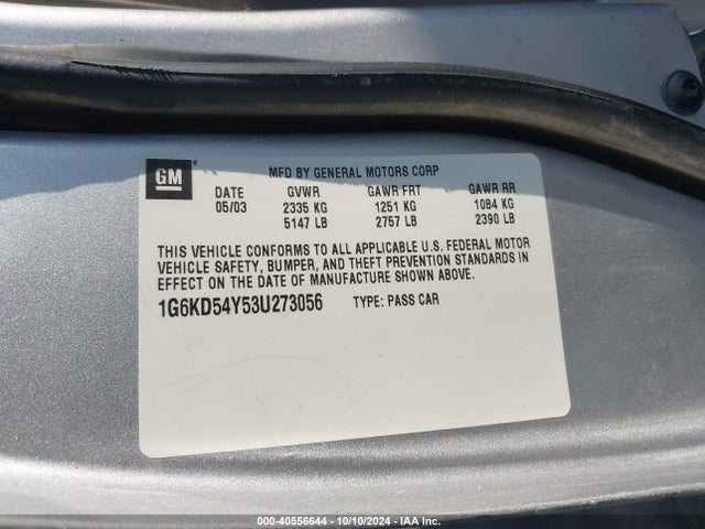 2003 CADILLAC DEVILLE 1G6KD54Y53U273056 Photo 8