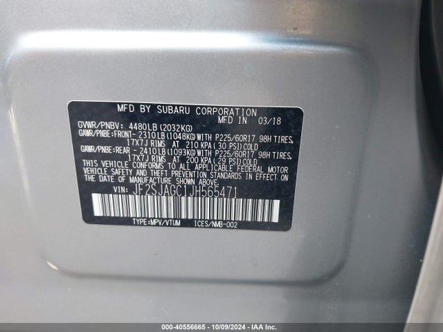 Subaru Forester 2.5i Premium 2018 JF2SJAGC1JH565471 Image 9