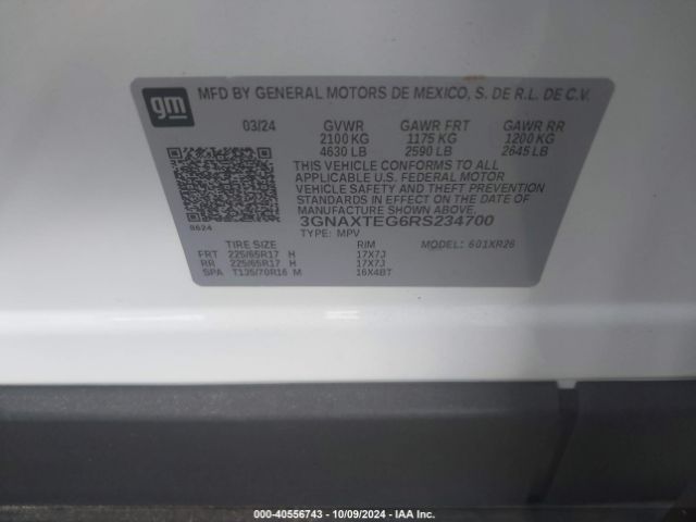 3GNAXTEG6RS234700 Chevrolet Equinox Awd 2fl
