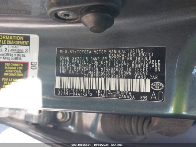 2T1BPRHE2EC030817 Toyota Corolla Le Eco Plus