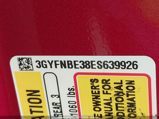 3GYFNBE38ES639926 Cadillac Srx Luxury Collection