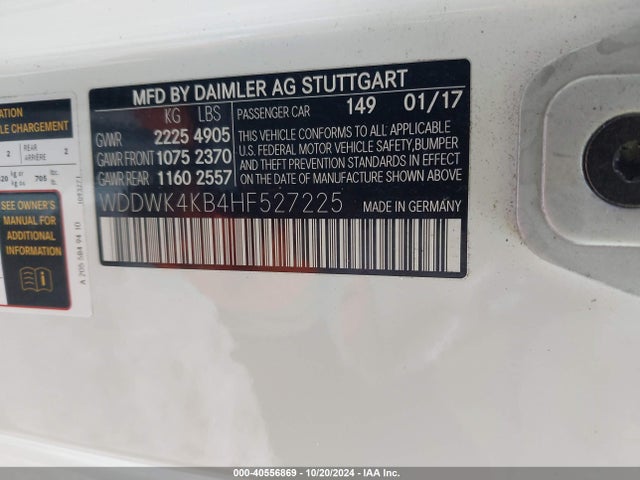 WDDWK4KB4HF527225 Mercedes-Benz C 300 4matic