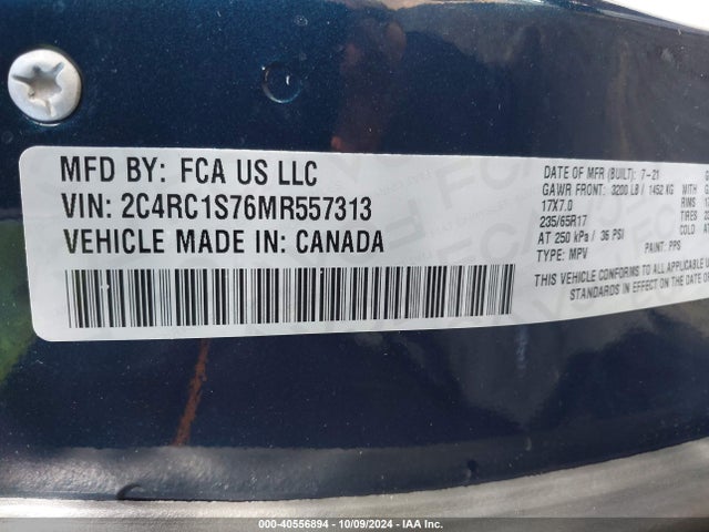 2C4RC1S76MR557313 Chrysler Pacifica Hybrid Limited
