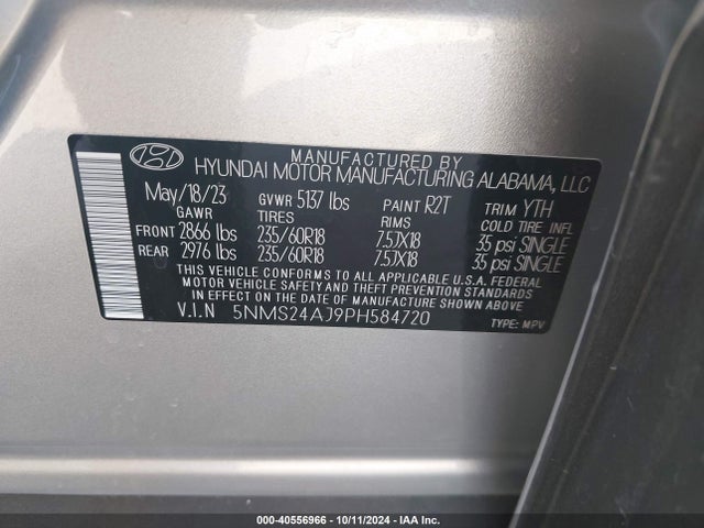 Hyundai Santa Fe Sel 2023 5NMS24AJ9PH584720 Image 9