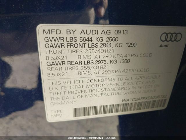 WA1CGAFPXEA036132 Audi Sq5 3.0t Premium Plus
