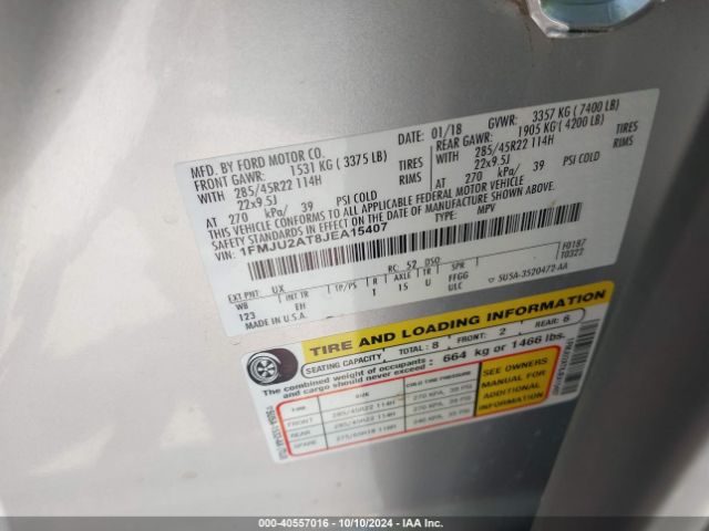 1FMJU2AT8JEA15407 Ford Expedition Limited