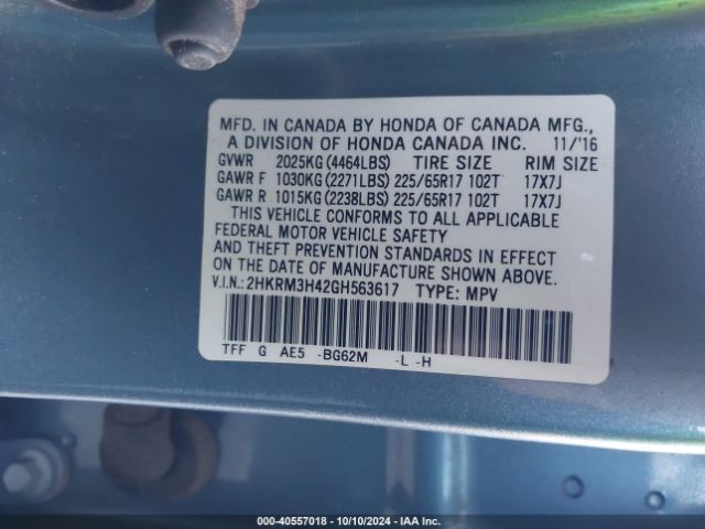 2HKRM3H42GH563617 Honda CR-V SE