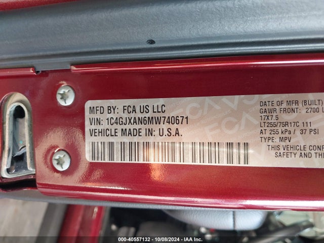 Jeep Wrangler Willys 4x4 2021 1C4GJXAN6MW740671 Image 9