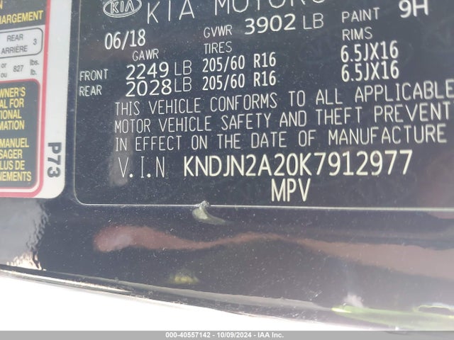 KIA Soul 2019 KNDJN2A20K7912977 Image 9