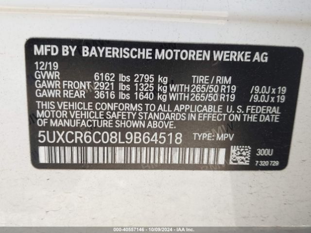5UXCR6C08L9B64518 BMW X5 Xdrive40i