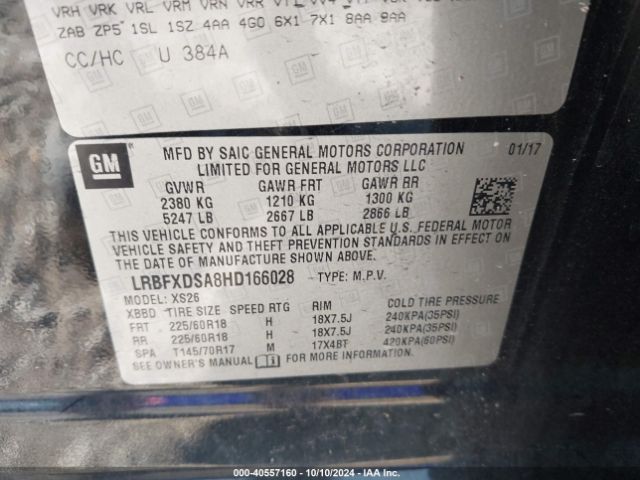 LRBFXDSA8HD166028 Buick Envision Essence