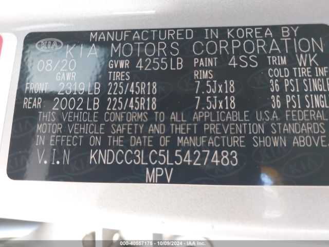KNDCC3LC5L5427483 KIA Niro Touring
