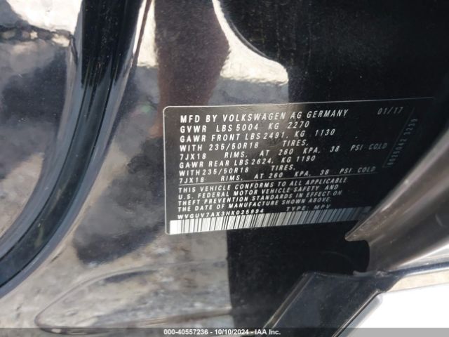 WVGUV7AX3HK025994 Volkswagen Tiguan 2.0t Sport